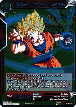 Backbone of Universe 7 Son Goku (Metallic Foil) (Event Pack 2018) (TB1-003) [Promotion Cards] | Dragon's Lair Comics and Fantasy Houston TX