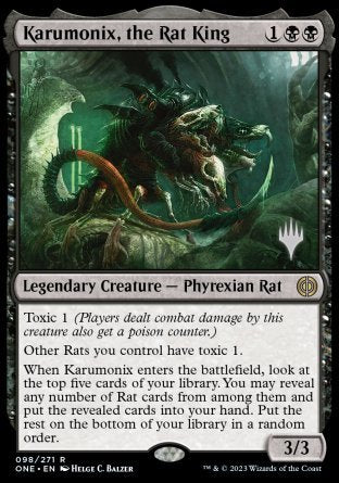 Karumonix, the Rat King (Promo Pack) [Phyrexia: All Will Be One Promos] | Dragon's Lair Comics and Fantasy Houston TX