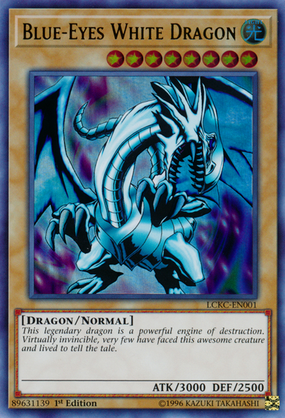 Blue-Eyes White Dragon (Version 1) [LCKC-EN001] Ultra Rare | Dragon's Lair Comics and Fantasy Houston TX