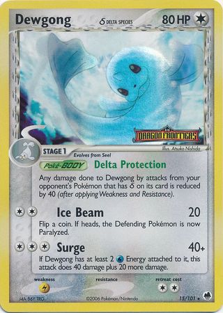 Dewgong (15/101) (Delta Species) (Stamped) [EX: Dragon Frontiers] | Dragon's Lair Comics and Fantasy Houston TX