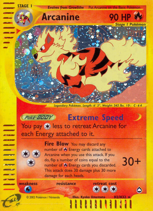 Arcanine (H2/H32) [Aquapolis] | Dragon's Lair Comics and Fantasy Houston TX