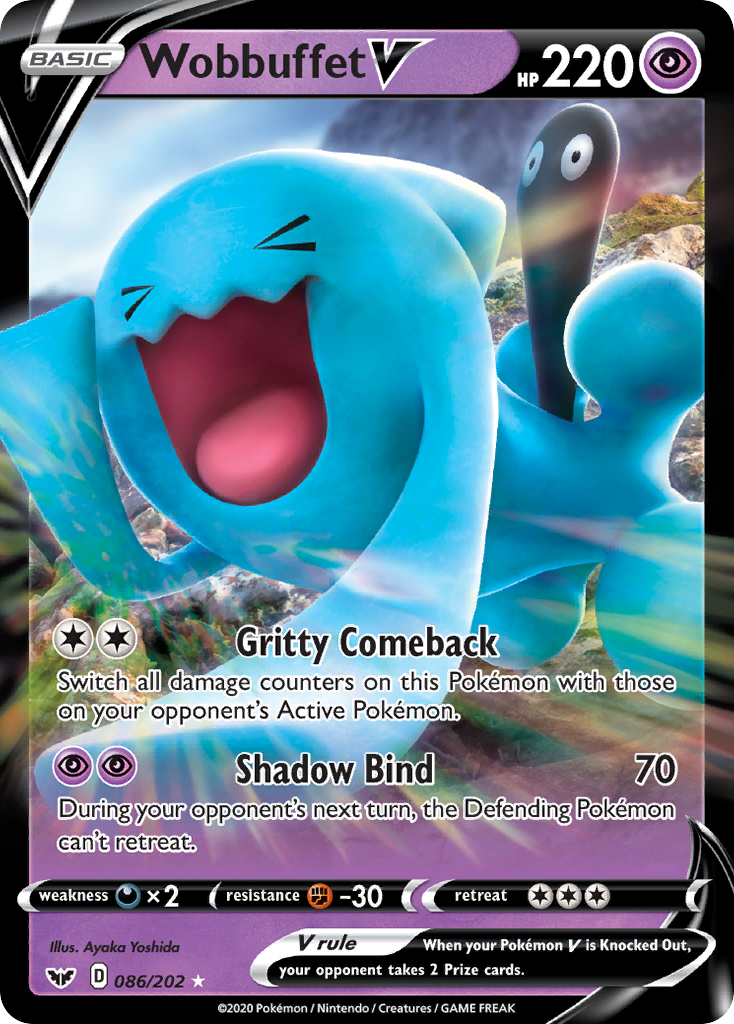 Wobbuffet V (086/202) [Sword & Shield: Base Set] | Dragon's Lair Comics and Fantasy Houston TX