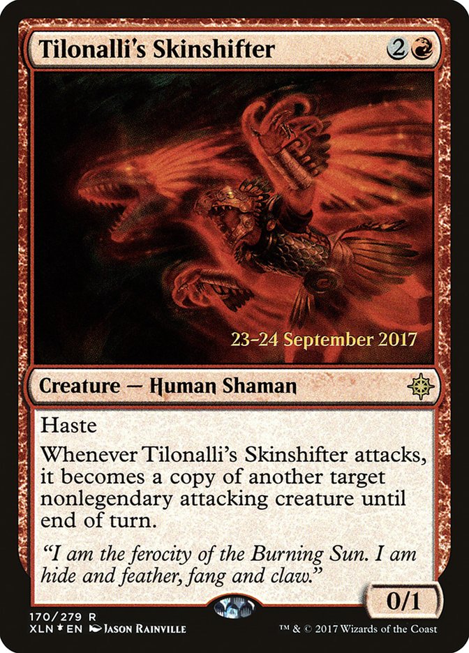 Tilonalli's Skinshifter [Ixalan Prerelease Promos] | Dragon's Lair Comics and Fantasy Houston TX