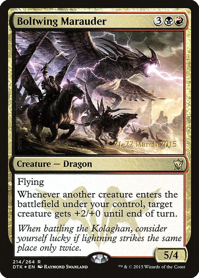 Boltwing Marauder [Dragons of Tarkir Prerelease Promos] | Dragon's Lair Comics and Fantasy Houston TX