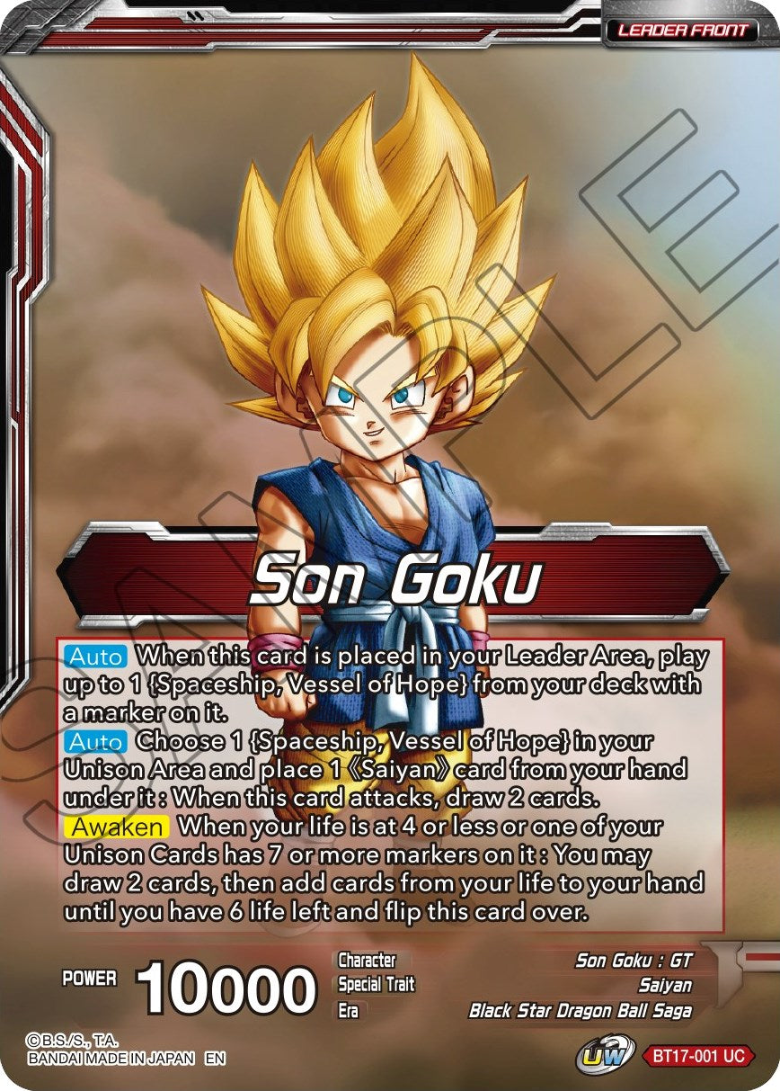 Son Goku // Son Goku, Pan, and Trunks, Space Adventurers (BT17-001) [Ultimate Squad Prerelease Promos] | Dragon's Lair Comics and Fantasy Houston TX