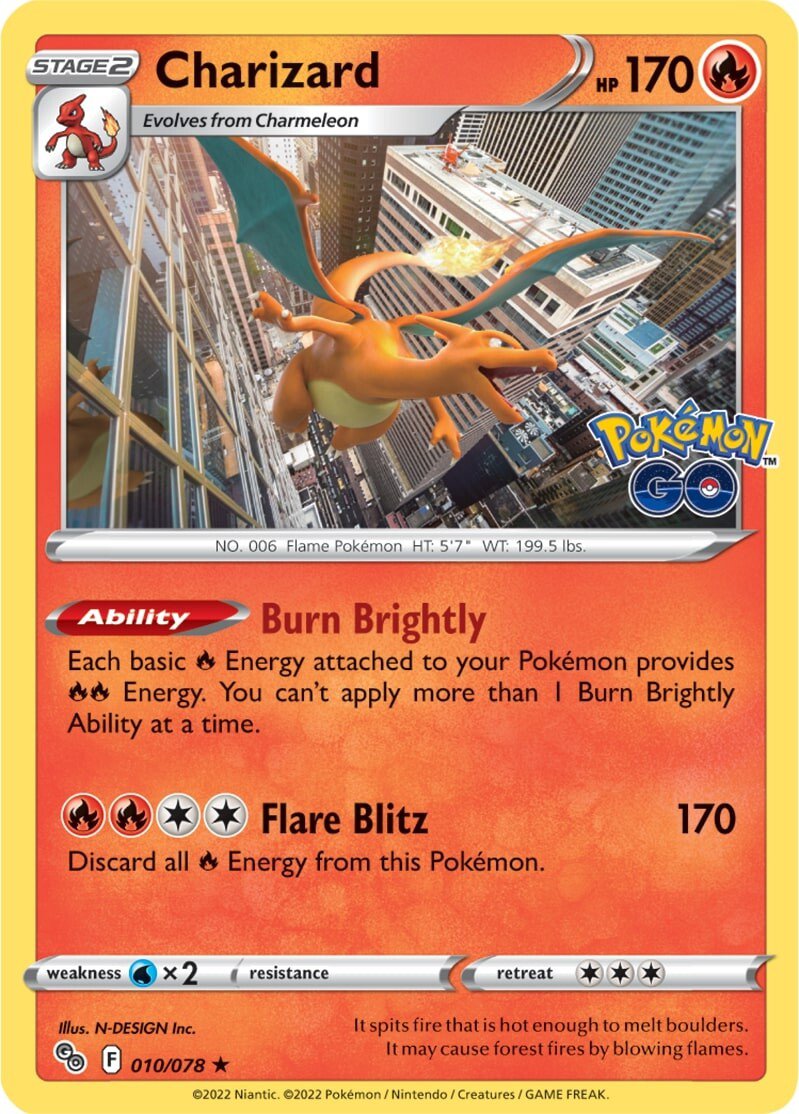 Charizard (010/078) [Pokémon GO] | Dragon's Lair Comics and Fantasy Houston TX