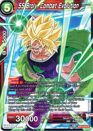 SS Broly, Combat Evolution (BT11-015) [Vermilion Bloodline 2nd Edition] | Dragon's Lair Comics and Fantasy Houston TX