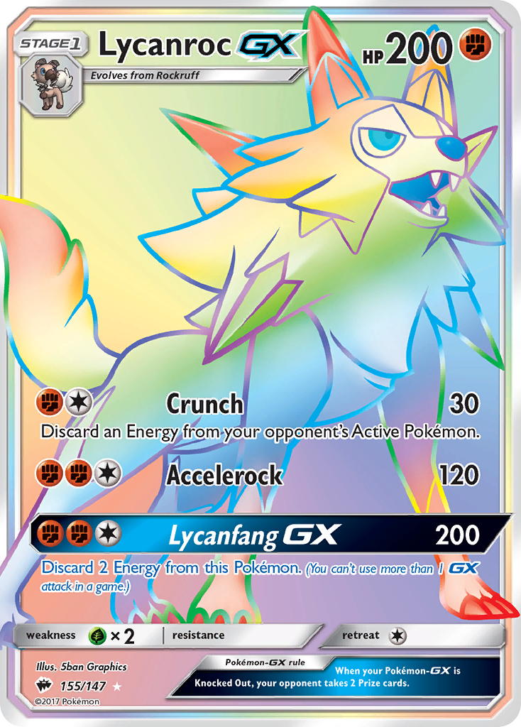 Lycanroc GX (155/147) [Sun & Moon: Burning Shadows] | Dragon's Lair Comics and Fantasy Houston TX