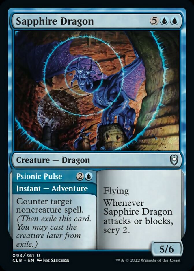 Sapphire Dragon // Psionic Pulse [Commander Legends: Battle for Baldur's Gate] | Dragon's Lair Comics and Fantasy Houston TX