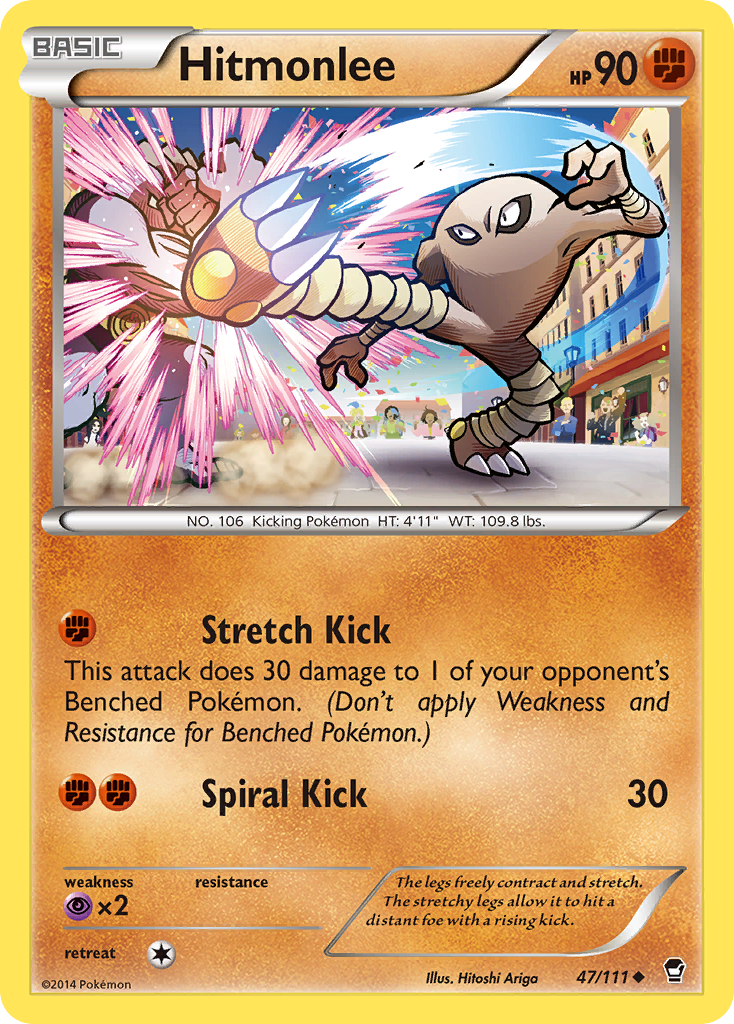 Hitmonlee (47/111) [XY: Furious Fists] | Dragon's Lair Comics and Fantasy Houston TX