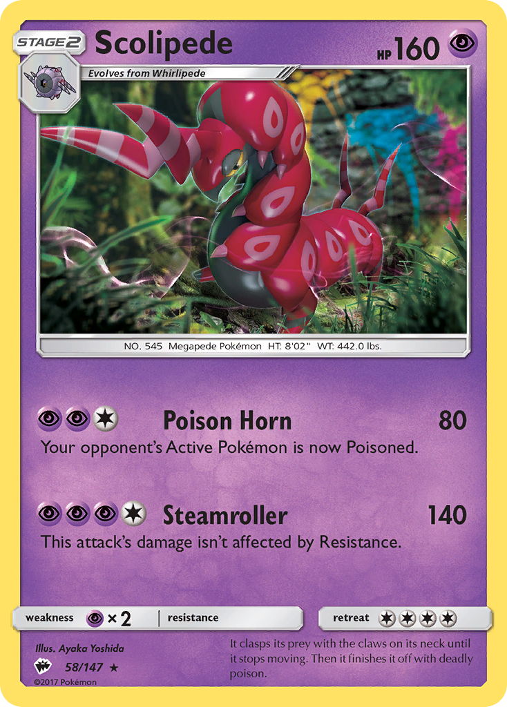 Scolipede (58/147) [Sun & Moon: Burning Shadows] | Dragon's Lair Comics and Fantasy Houston TX