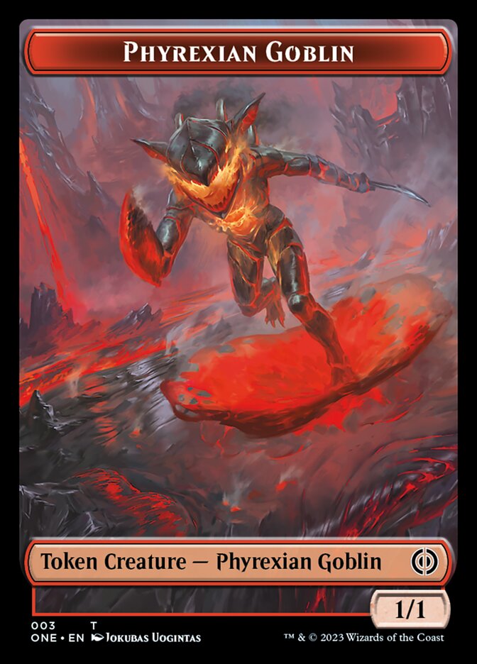 Rebel // Phyrexian Goblin Double-Sided Token [Phyrexia: All Will Be One Tokens] | Dragon's Lair Comics and Fantasy Houston TX