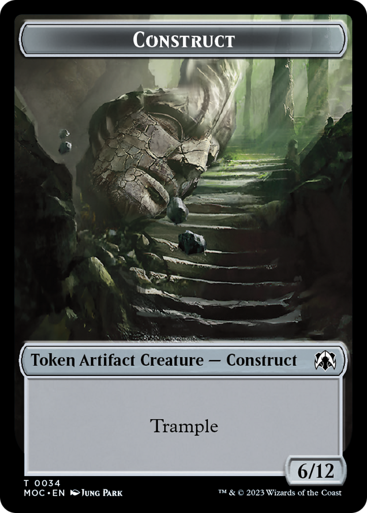 Phyrexian Golem // Construct Double-Sided Token [March of the Machine Commander Tokens] | Dragon's Lair Comics and Fantasy Houston TX