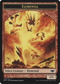 Elemental (008) // Serra the Benevolent Emblem (020) Double-Sided Token [Modern Horizons Tokens] | Dragon's Lair Comics and Fantasy Houston TX