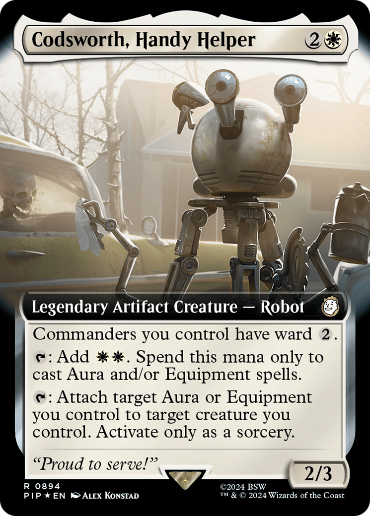 Codsworth, Handy Helper (Extended Art) (Surge Foil) [Fallout] | Dragon's Lair Comics and Fantasy Houston TX