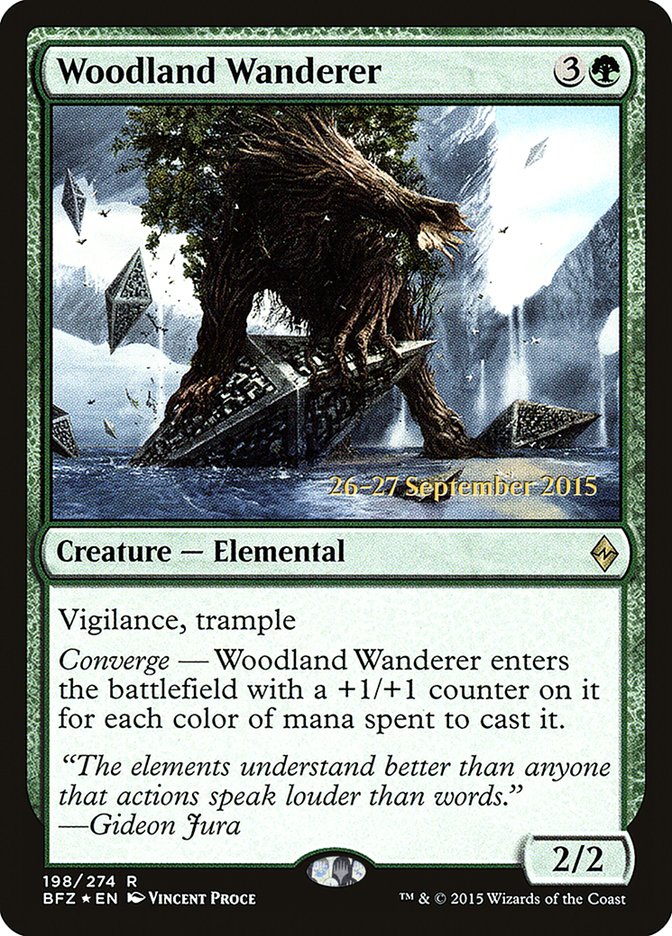 Woodland Wanderer [Battle for Zendikar Prerelease Promos] | Dragon's Lair Comics and Fantasy Houston TX