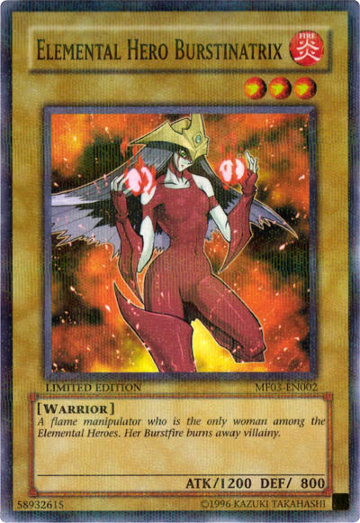 Elemental Hero Burstinatrix [MF03-EN002] Parallel Rare | Dragon's Lair Comics and Fantasy Houston TX