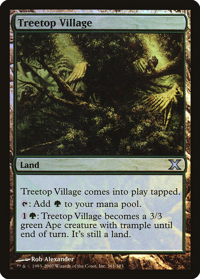 Treetop Village (Premium Foil) [Tenth Edition] | Dragon's Lair Comics and Fantasy Houston TX