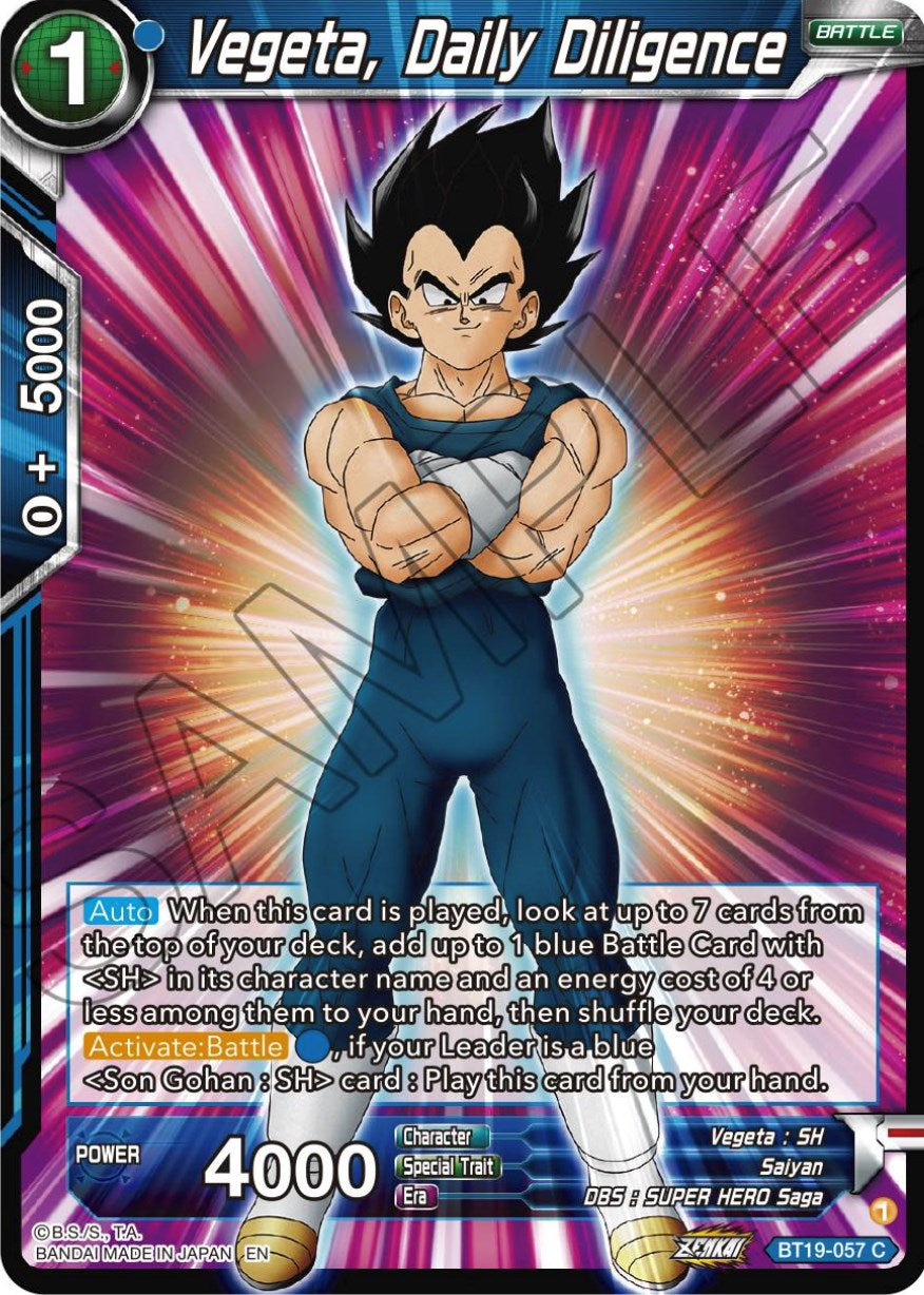 Vegeta, Daily Diligence (BT19-057) [Fighter's Ambition] | Dragon's Lair Comics and Fantasy Houston TX