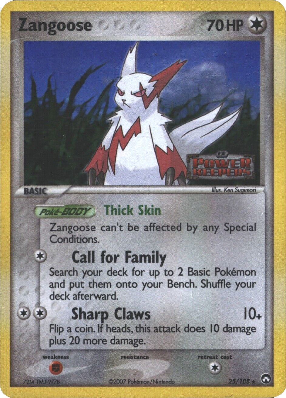 Zangoose (25/108) (Stamped) [EX: Power Keepers] | Dragon's Lair Comics and Fantasy Houston TX