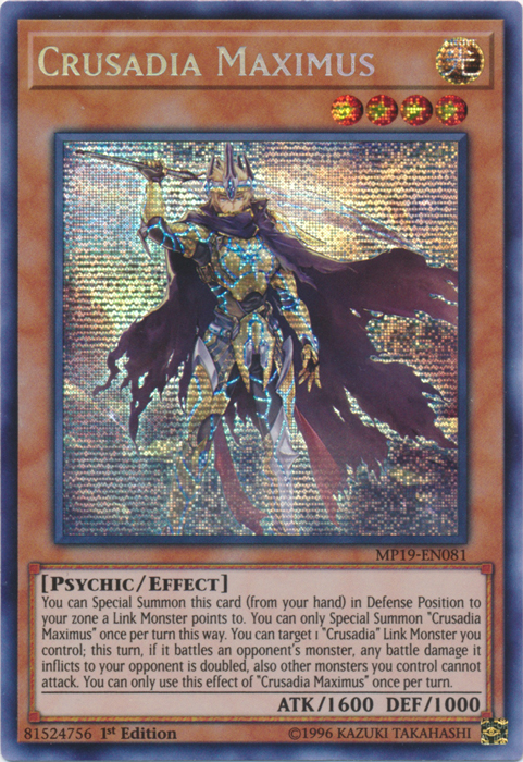 Crusadia Maximus [MP19-EN081] Prismatic Secret Rare | Dragon's Lair Comics and Fantasy Houston TX