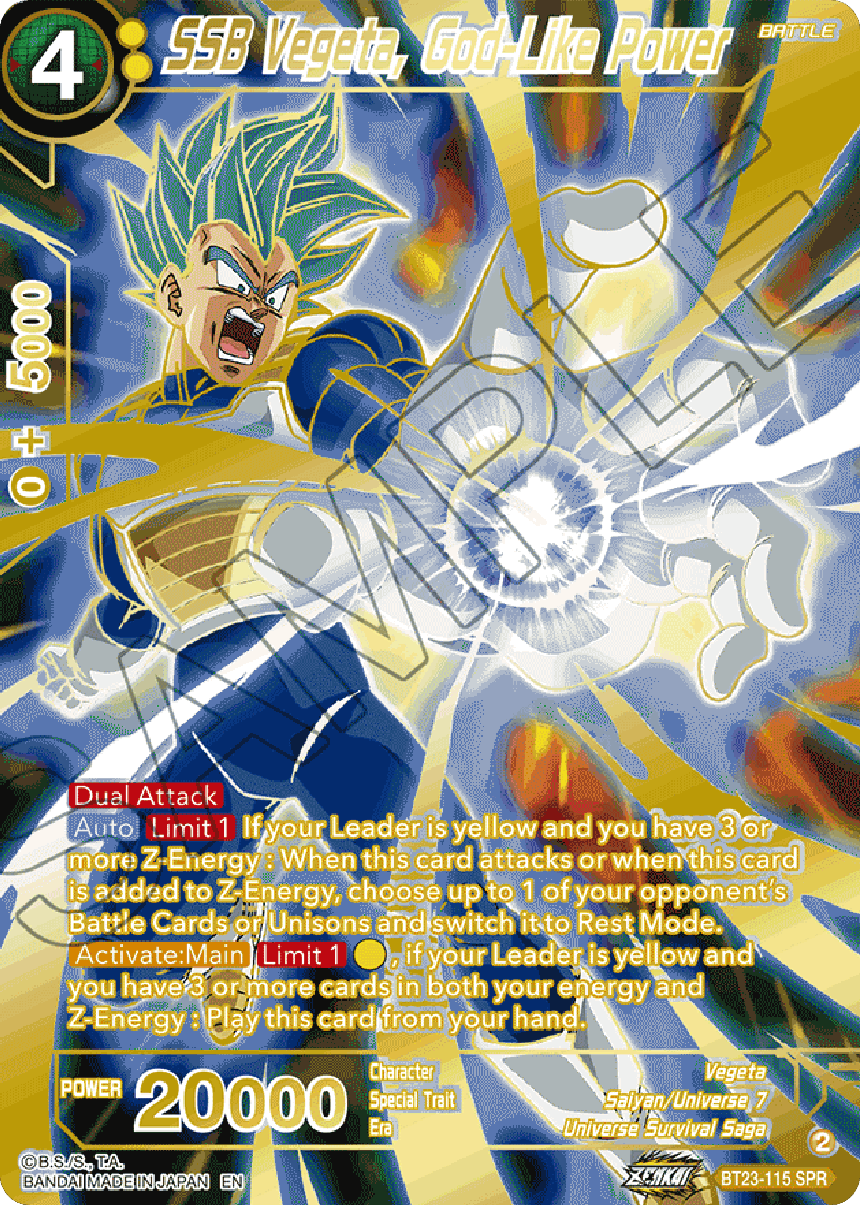 SSB Vegeta, God-Like Power (SPR) (BT23-115) [Perfect Combination] | Dragon's Lair Comics and Fantasy Houston TX