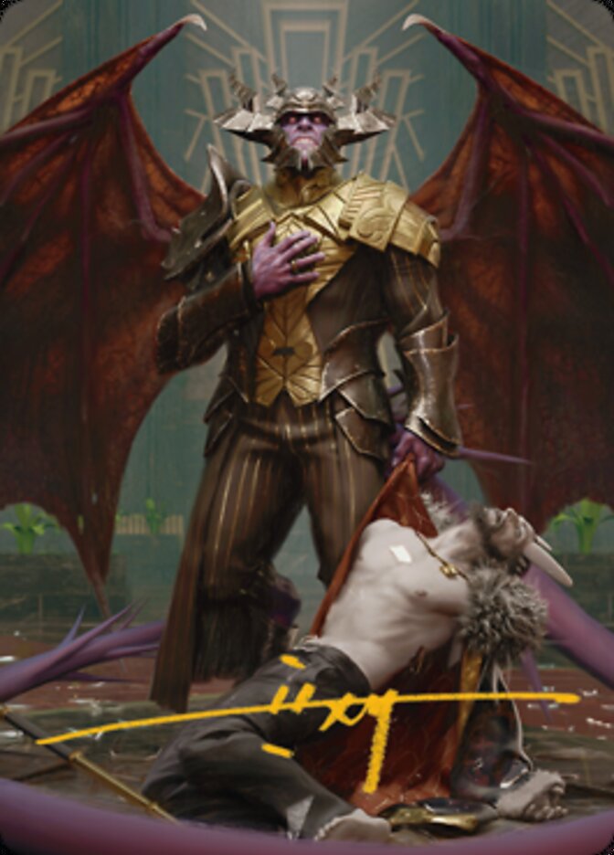 Ob Nixilis, the Adversary 1 Art Card (Gold-Stamped Signature) [Streets of New Capenna Art Series] | Dragon's Lair Comics and Fantasy Houston TX