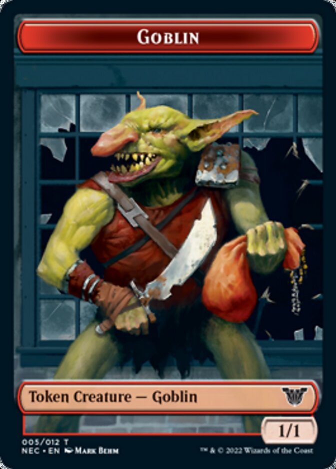 Smoke Blessing // Goblin Double-Sided Token [Kamigawa: Neon Dynasty Commander Tokens] | Dragon's Lair Comics and Fantasy Houston TX