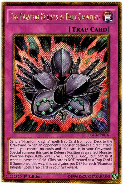 The Phantom Knights of Dark Gauntlets [PGL3-EN016] Gold Secret Rare | Dragon's Lair Comics and Fantasy Houston TX