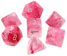 Chessex Dice Menagerie 9 Ghostly Glow Poly Pink/Silver Poly 7 Set | Dragon's Lair Comics and Fantasy Houston TX