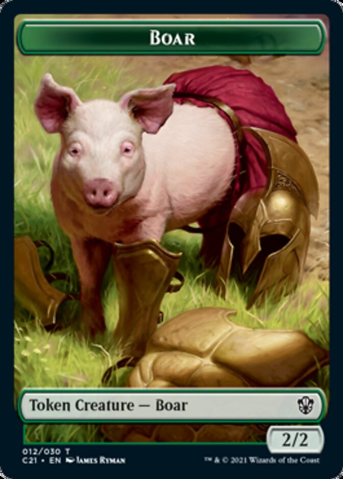 Hydra // Boar Double-Sided Token [Commander 2021 Tokens] | Dragon's Lair Comics and Fantasy Houston TX