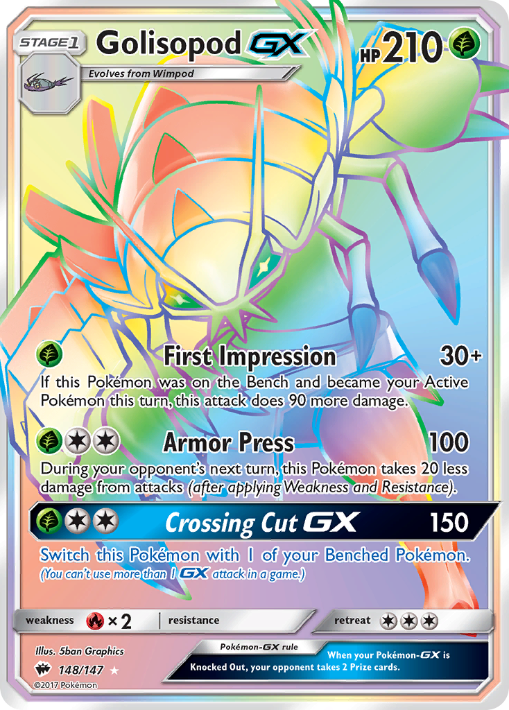 Golisopod GX (148/147) [Sun & Moon: Burning Shadows] | Dragon's Lair Comics and Fantasy Houston TX