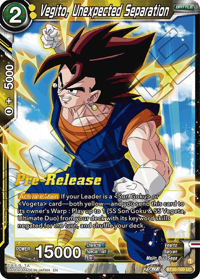 Vegito, Unexpected Separation (BT20-100) [Power Absorbed Prerelease Promos] | Dragon's Lair Comics and Fantasy Houston TX