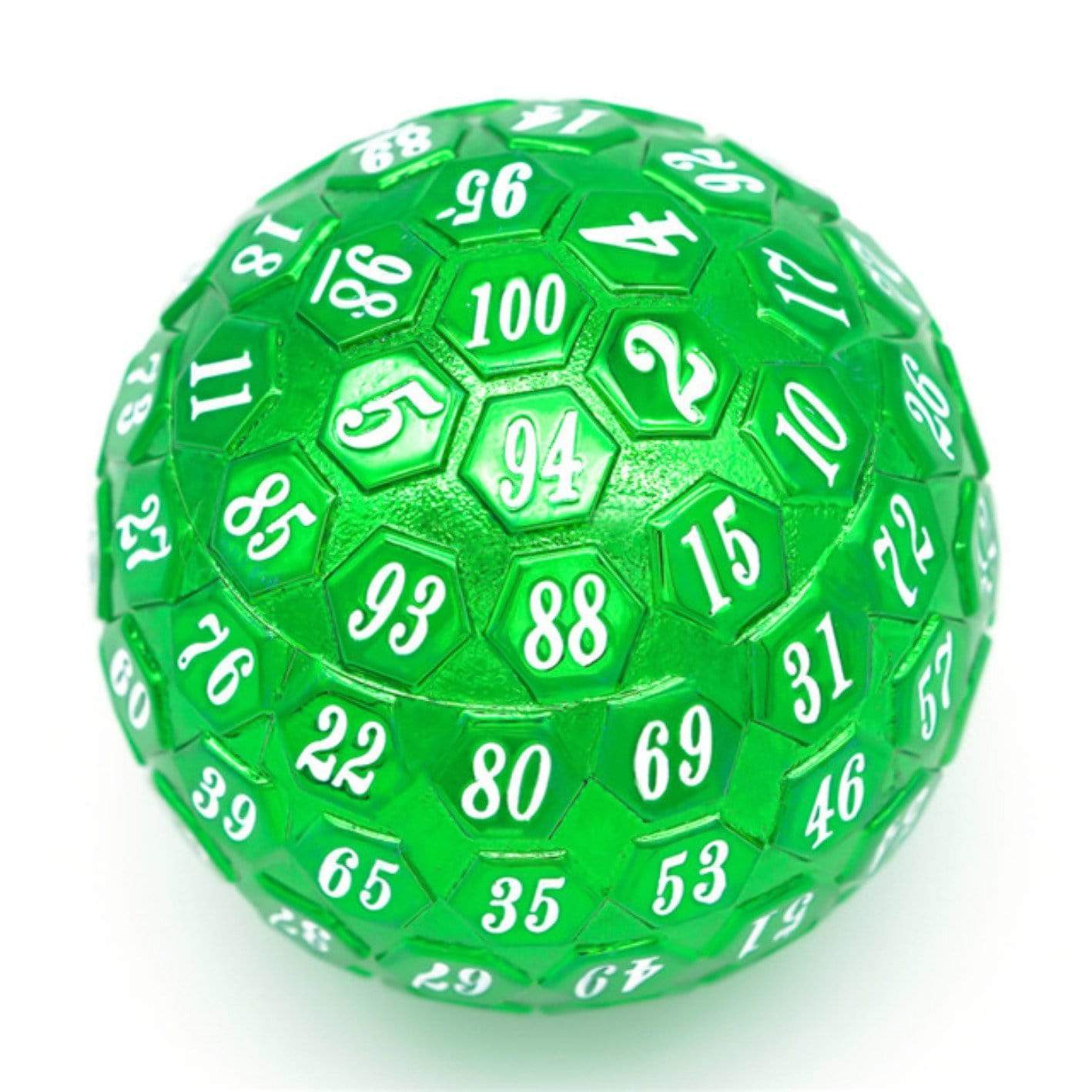 Foam Brain 45mm Metal D100 - Green and White | Dragon's Lair Comics and Fantasy Houston TX