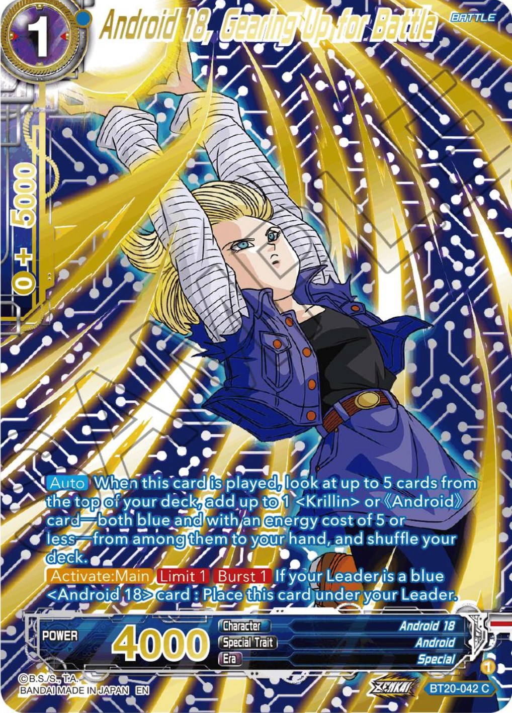 Android 18, Gearing Up for Battle (Gold-Stamped) (BT20-042) [Power Absorbed] | Dragon's Lair Comics and Fantasy Houston TX