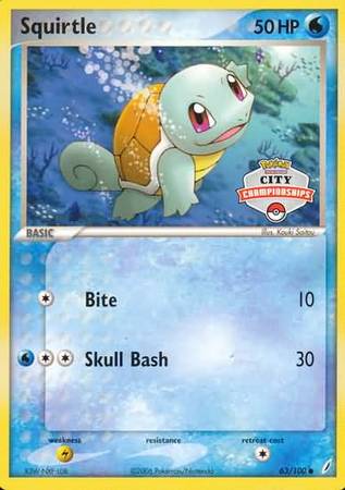 Squirtle (63/100) (City Championship Promo) [EX: Crystal Guardians] | Dragon's Lair Comics and Fantasy Houston TX