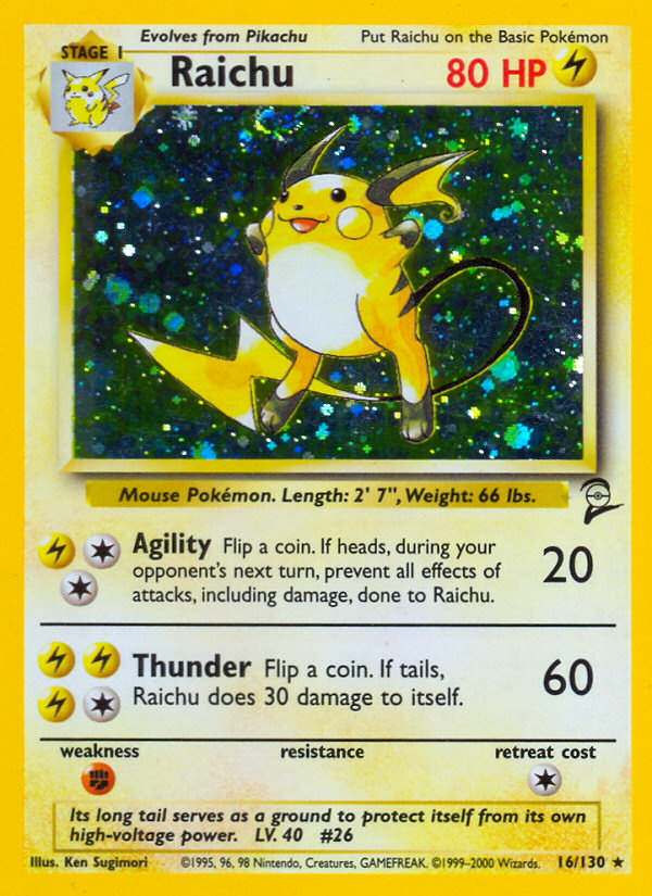 Raichu (16/130) [Base Set 2] | Dragon's Lair Comics and Fantasy Houston TX