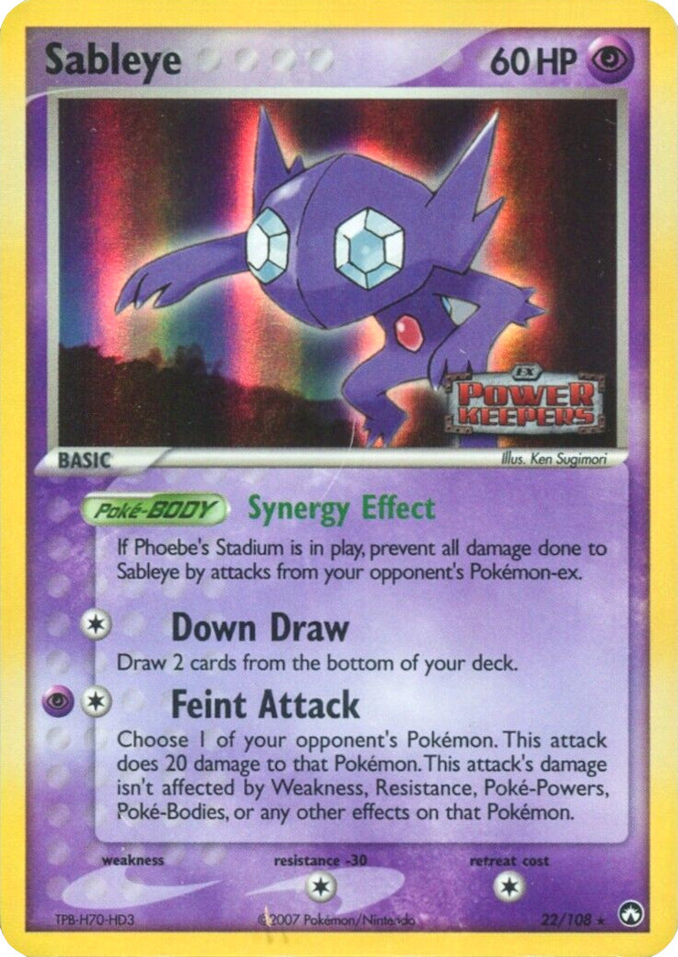 Sableye (22/108) (Stamped) [EX: Power Keepers] | Dragon's Lair Comics and Fantasy Houston TX