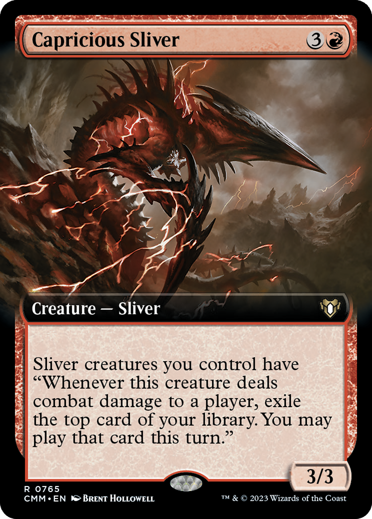 Capricious Sliver (Extended Art) [Commander Masters] | Dragon's Lair Comics and Fantasy Houston TX