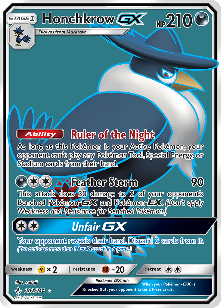 Honchkrow GX (202/214) [Sun & Moon: Unbroken Bonds] | Dragon's Lair Comics and Fantasy Houston TX