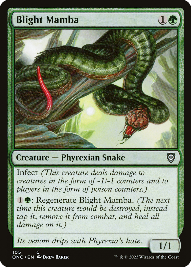 Blight Mamba [Phyrexia: All Will Be One Commander] | Dragon's Lair Comics and Fantasy Houston TX