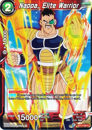 Nappa, Elite Warrior (BT11-026) [Vermilion Bloodline 2nd Edition] | Dragon's Lair Comics and Fantasy Houston TX