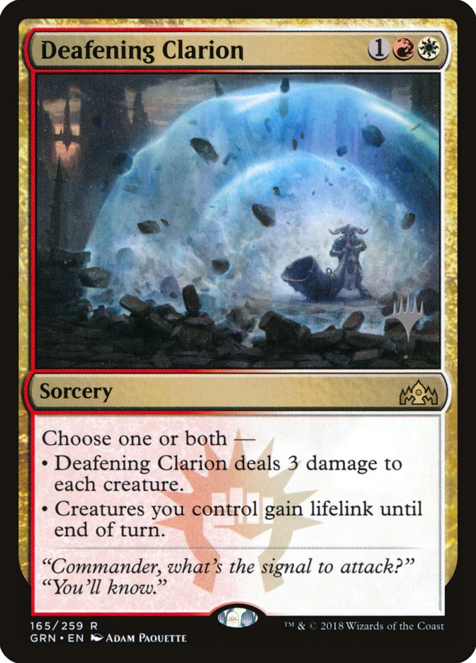 Deafening Clarion (Promo Pack) [Guilds of Ravnica Promos] | Dragon's Lair Comics and Fantasy Houston TX