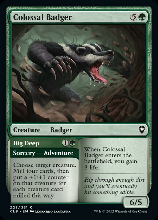 Colossal Badger // Dig Deep [Commander Legends: Battle for Baldur's Gate] | Dragon's Lair Comics and Fantasy Houston TX