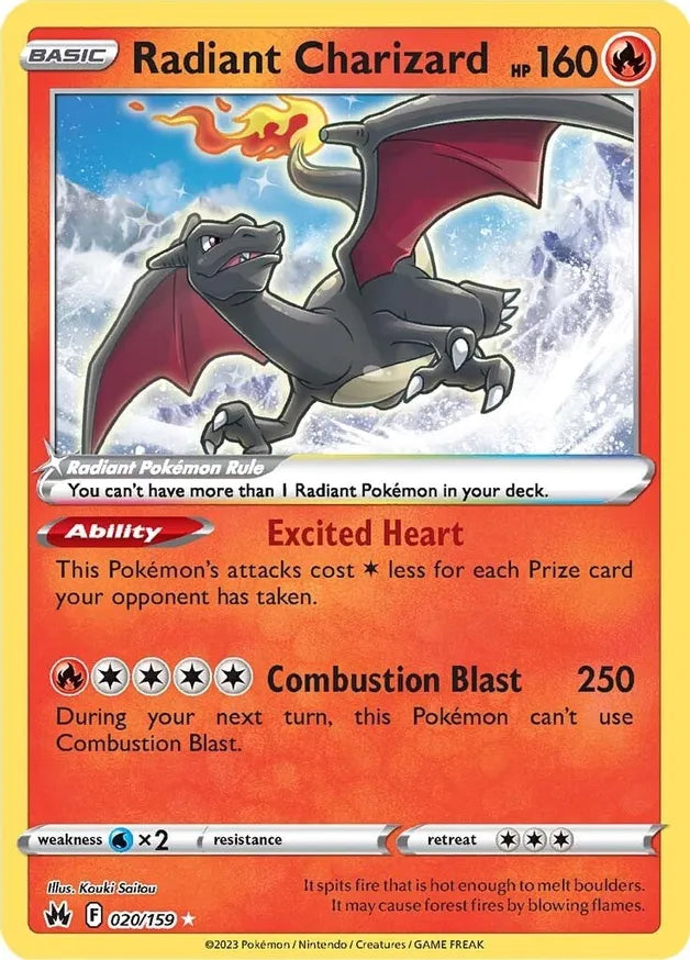 Radiant Charizard (020/159) [Crown Zenith] | Dragon's Lair Comics and Fantasy Houston TX