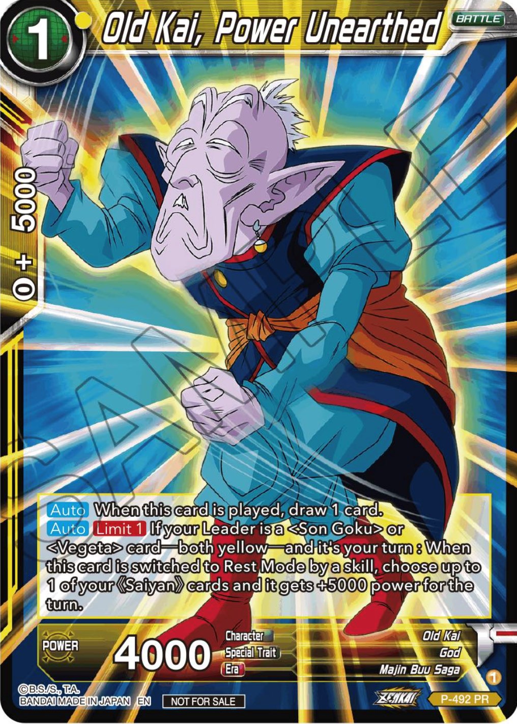 Old Kai, Power Unearthed (Zenkai Series Tournament Pack Vol.3) (P-492) [Tournament Promotion Cards] | Dragon's Lair Comics and Fantasy Houston TX