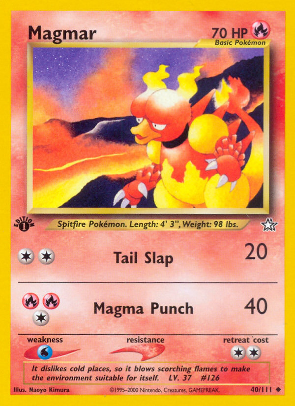 Magmar (40/111) [Neo Genesis 1st Edition] | Dragon's Lair Comics and Fantasy Houston TX