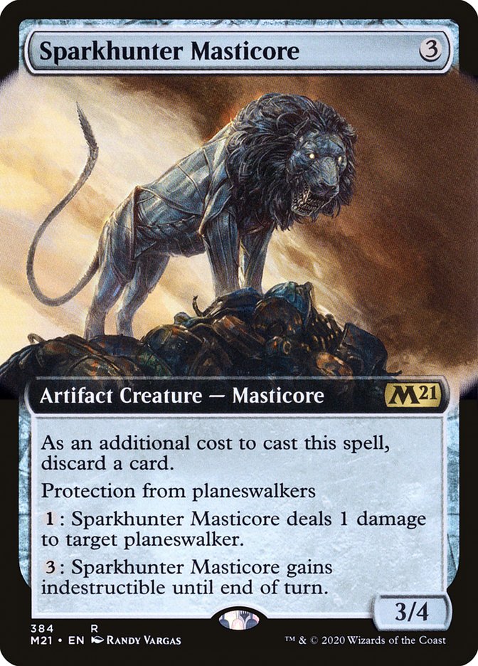 Sparkhunter Masticore (Extended Art) [Core Set 2021] | Dragon's Lair Comics and Fantasy Houston TX