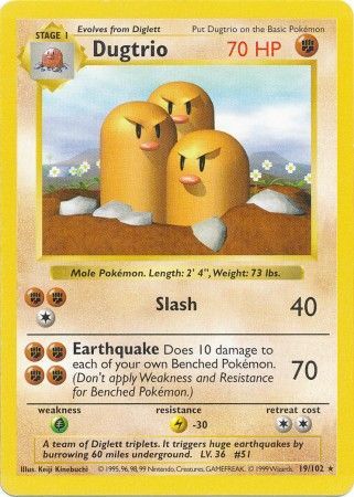 Dugtrio (19/102) [Base Set Shadowless Unlimited] | Dragon's Lair Comics and Fantasy Houston TX