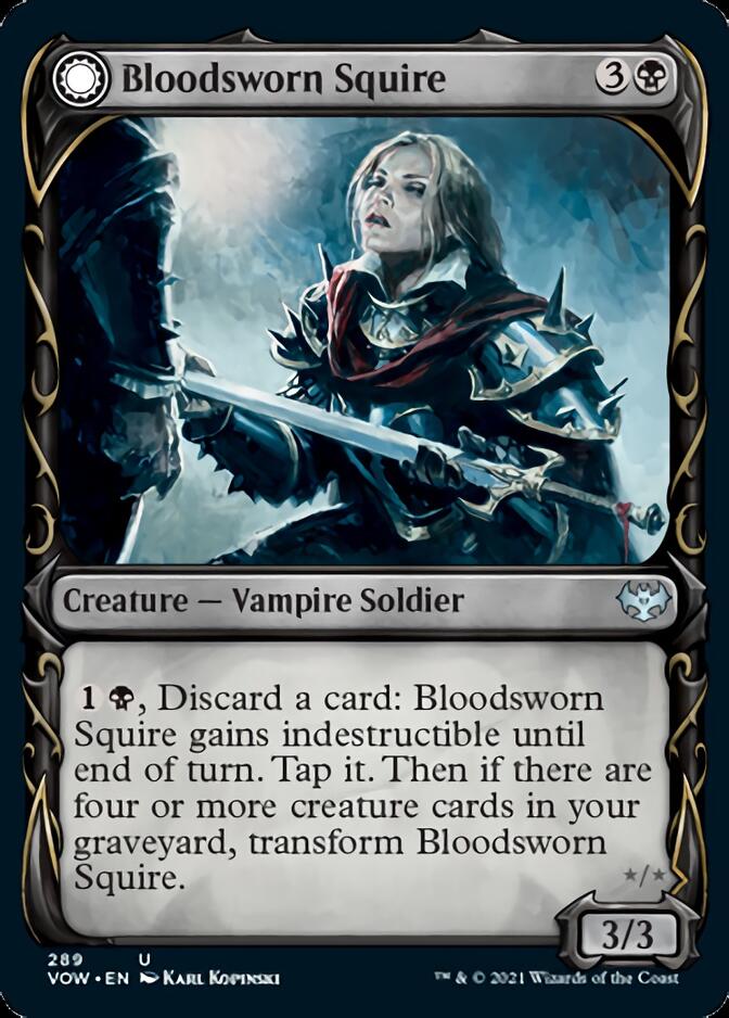 Bloodsworn Squire // Bloodsworn Knight (Showcase Fang Frame) [Innistrad: Crimson Vow] | Dragon's Lair Comics and Fantasy Houston TX